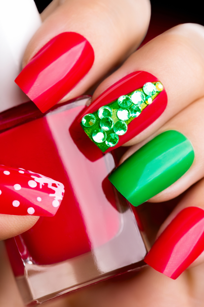christmas winter holiday nail are design
