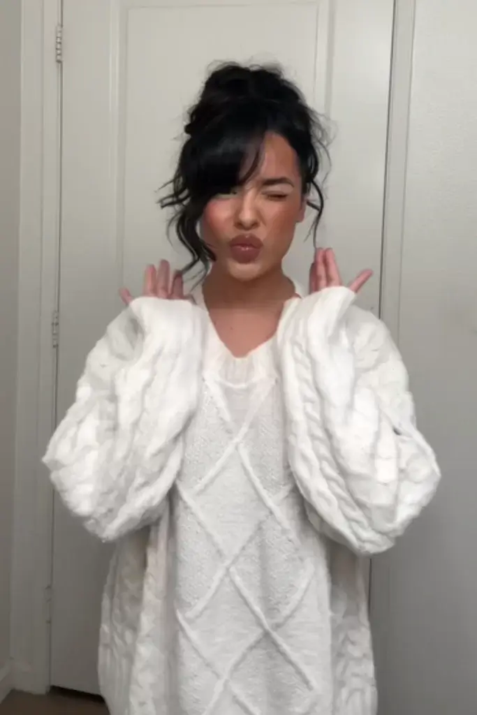 Cute Messy Bun with Curtain Bangs 