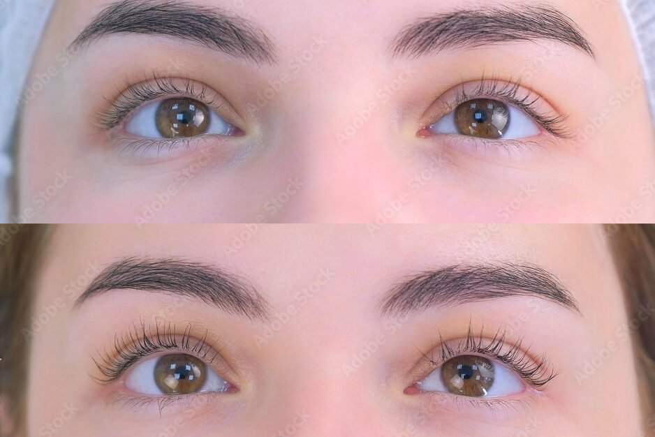 before and after of lash perm