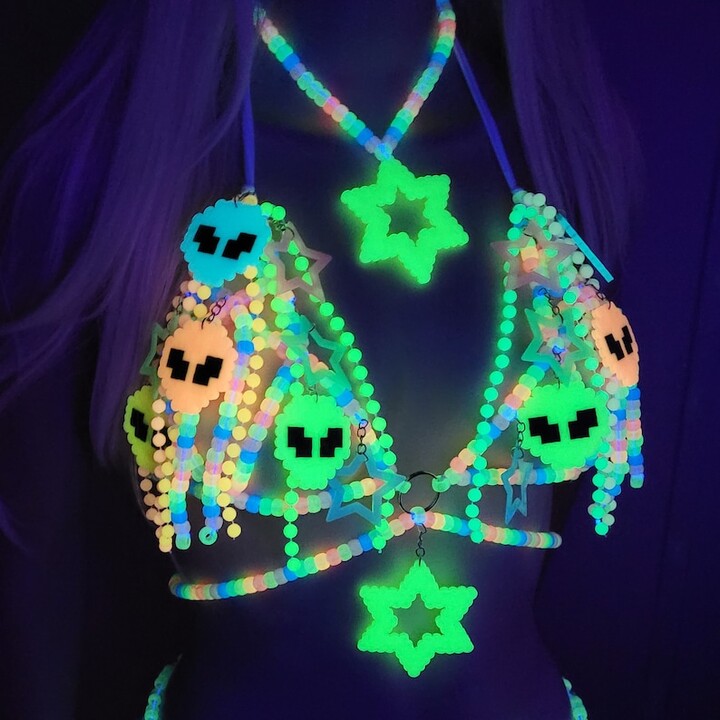 Reflective kandi bra top