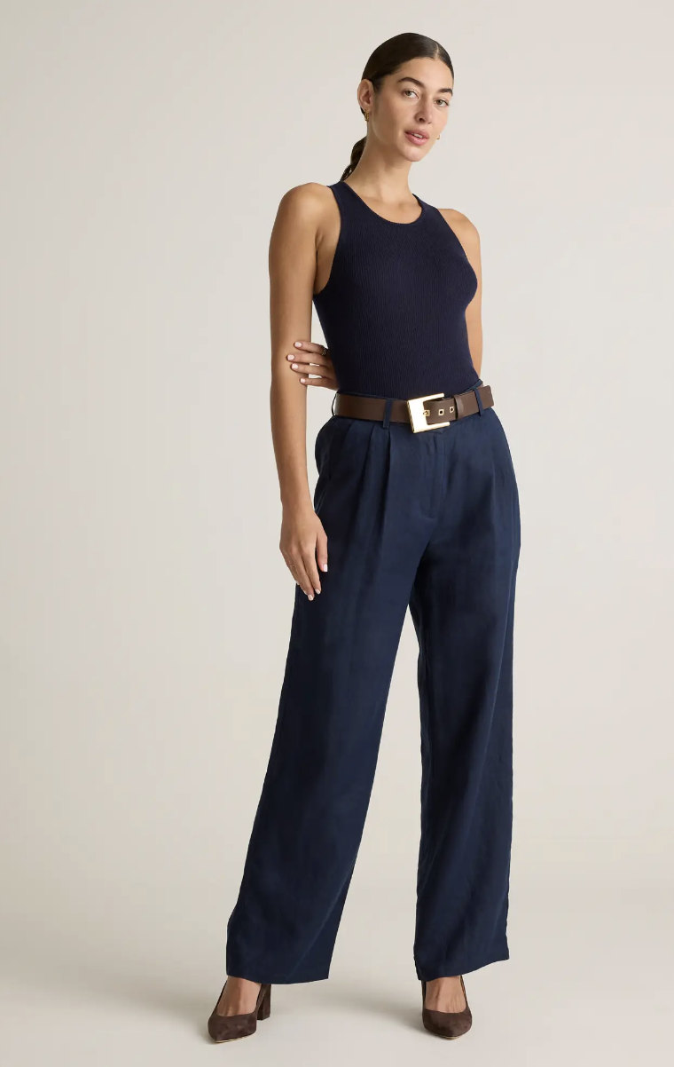 navy linen pants