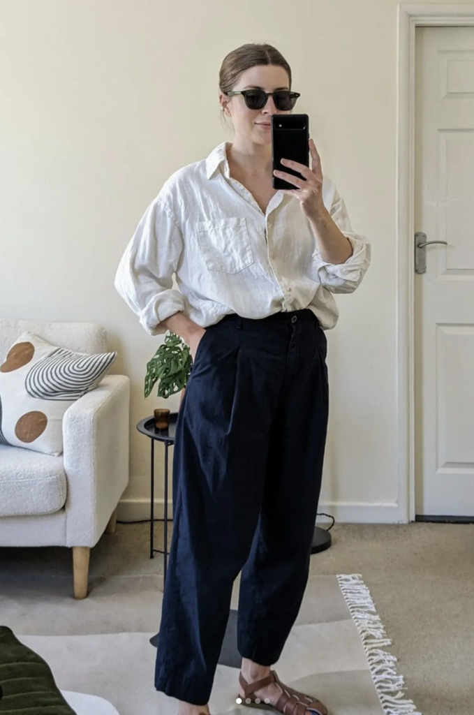 linen pants with white button down