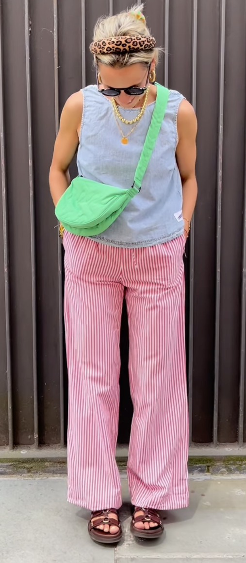 striped linen pants