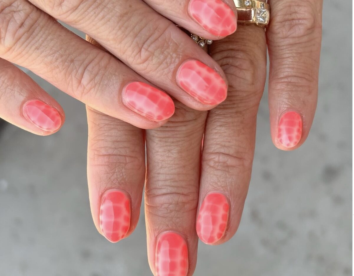 croc print nails