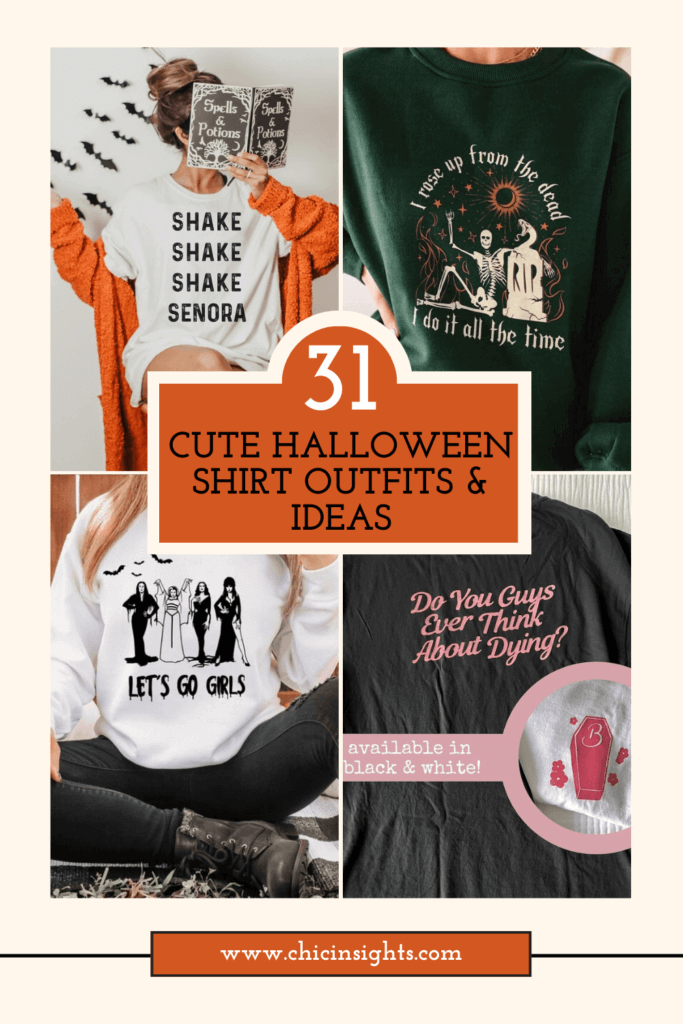 Pinterest Pin of 31 cute Halloween Shirt Outfits and Ideas