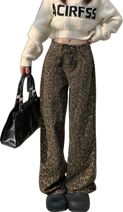 leopard print jeans