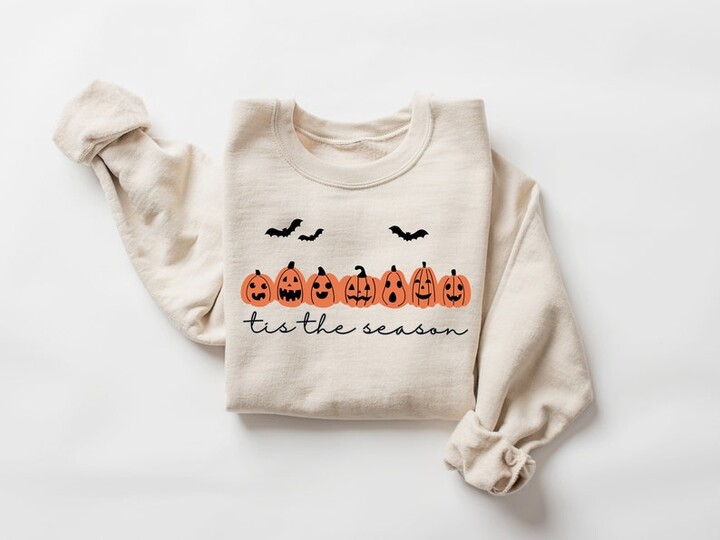 pumpkin and bat Halloween sweatshirt