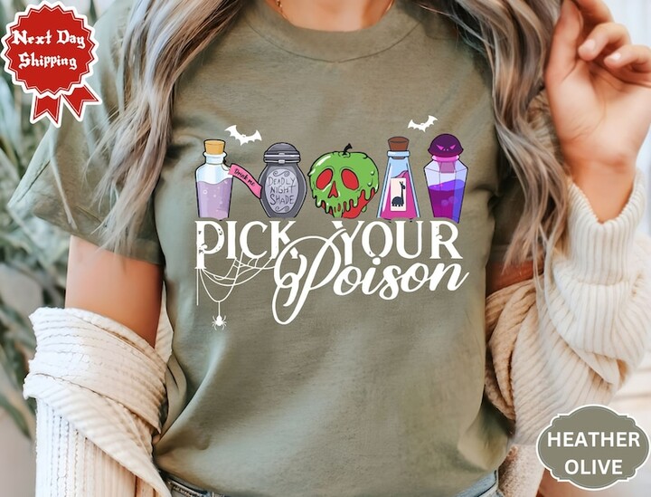 Disney themed pick your poison Halloween tee