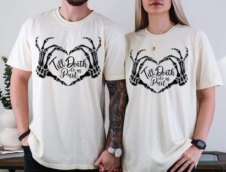 couple 'ti death' Halloween shirts