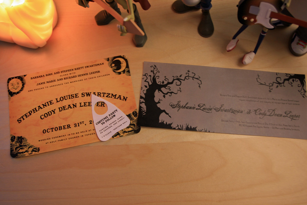 Halloween wedding theme invitation  