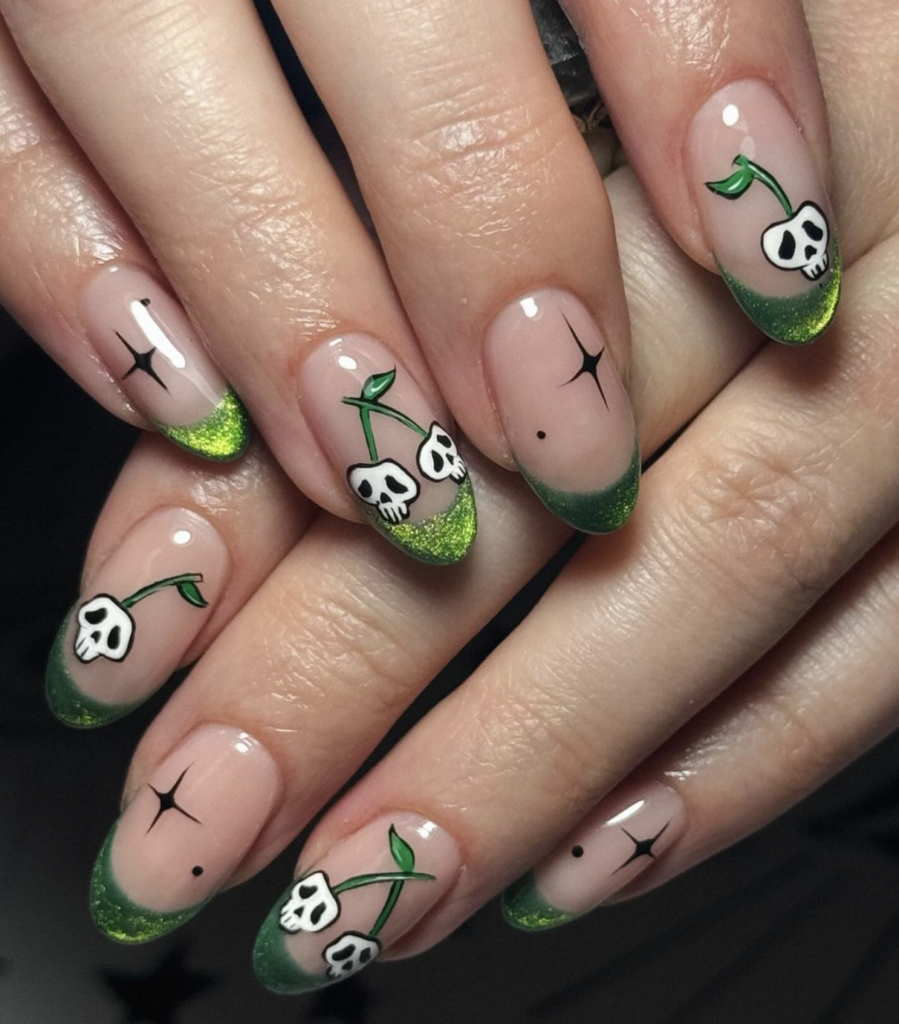 green poison nail art design