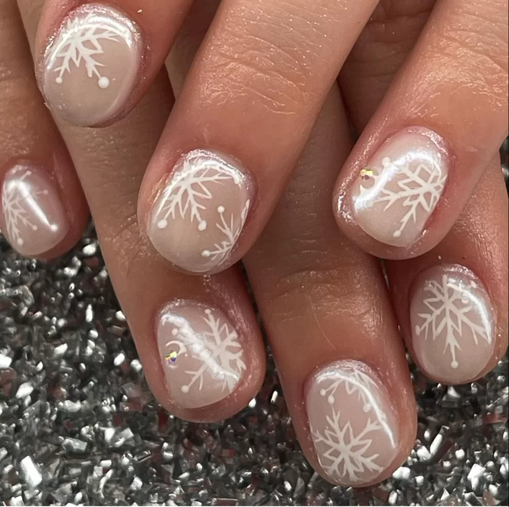 snowflake nail art