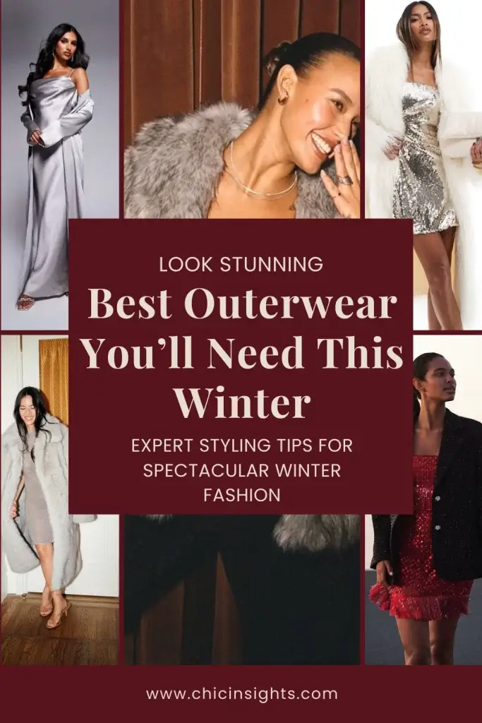 Pinterest Pin of collage of formal winter outfits