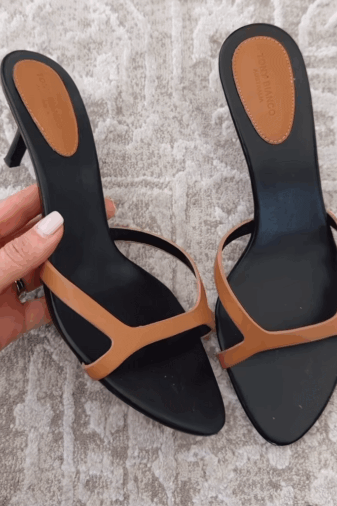 Close up on Tony Bianco Daisy Heels