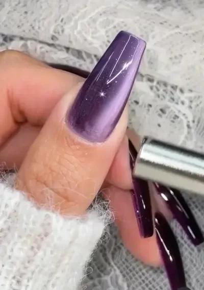 dark purple jelly nail manicure